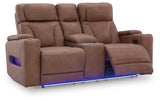 Point Clear Power Reclining Loveseat/Console/Adjustable Headrest
