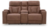 Point Clear Power Reclining Loveseat/Console/Adjustable Headrest