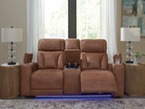 Point Clear Power Reclining Loveseat/Console/Adjustable Headrest