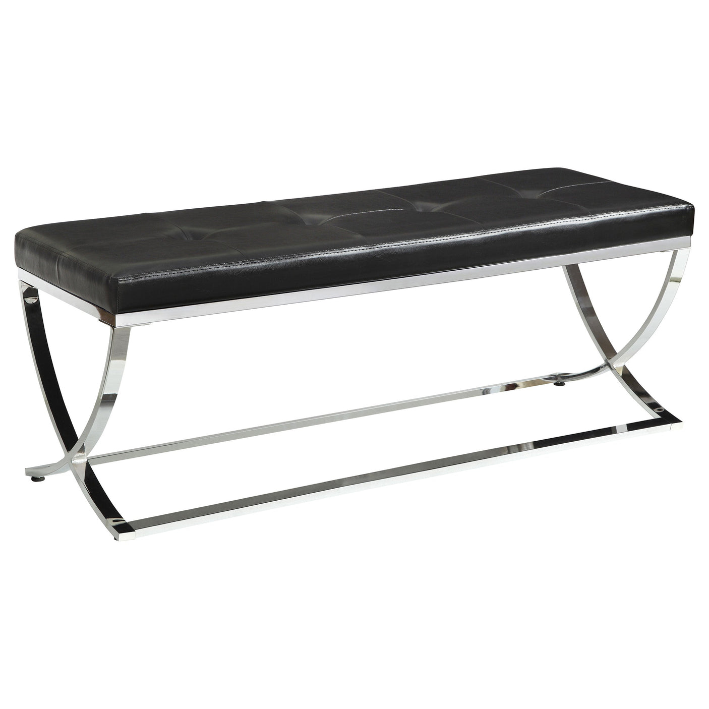 Walton Leatherette Upholstered Tufted Accent Bench