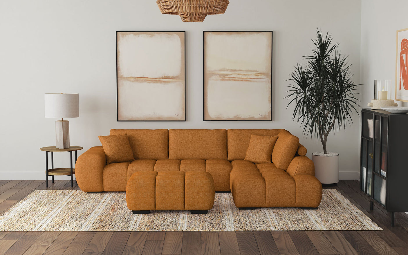 Camacho Rectangular Upholstered Tufted Ottoman