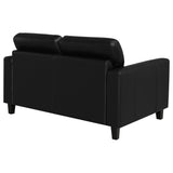 Scotland Faux Leather Upholstered Track Arm Loveseat