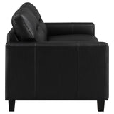 Scotland Faux Leather Upholstered Track Arm Loveseat