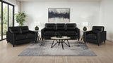 Scotland Faux Leather Upholstered Track Arm Loveseat