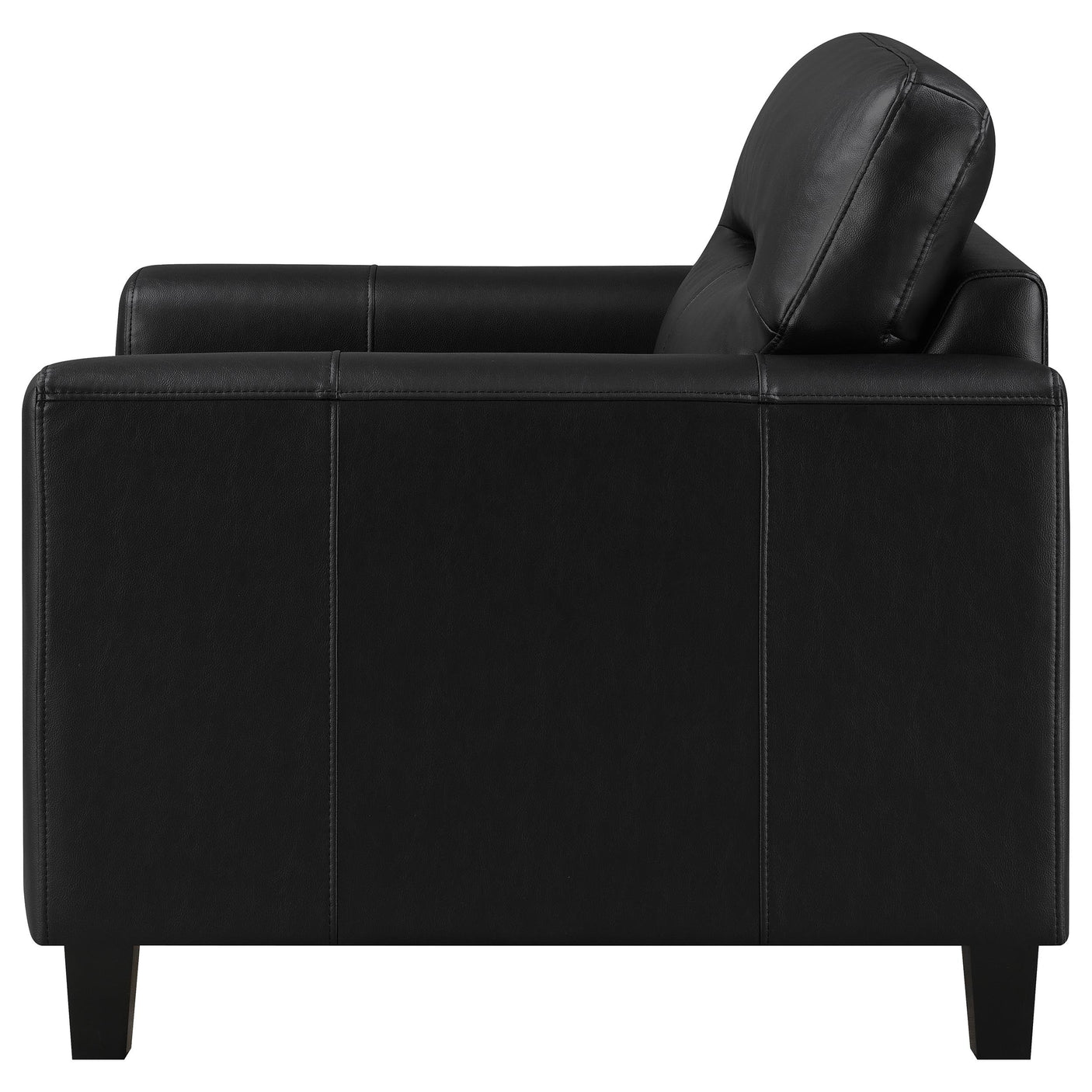 Scotland Faux Leather Upholstered Track Arm Chair