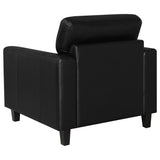 Scotland Faux Leather Upholstered Track Arm Chair