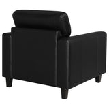 Scotland Faux Leather Upholstered Track Arm Chair