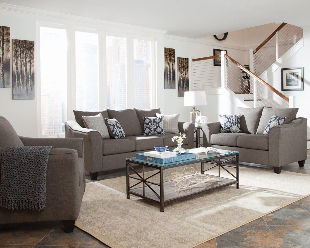 Salizar Upholstered Flared Arm Loveseat