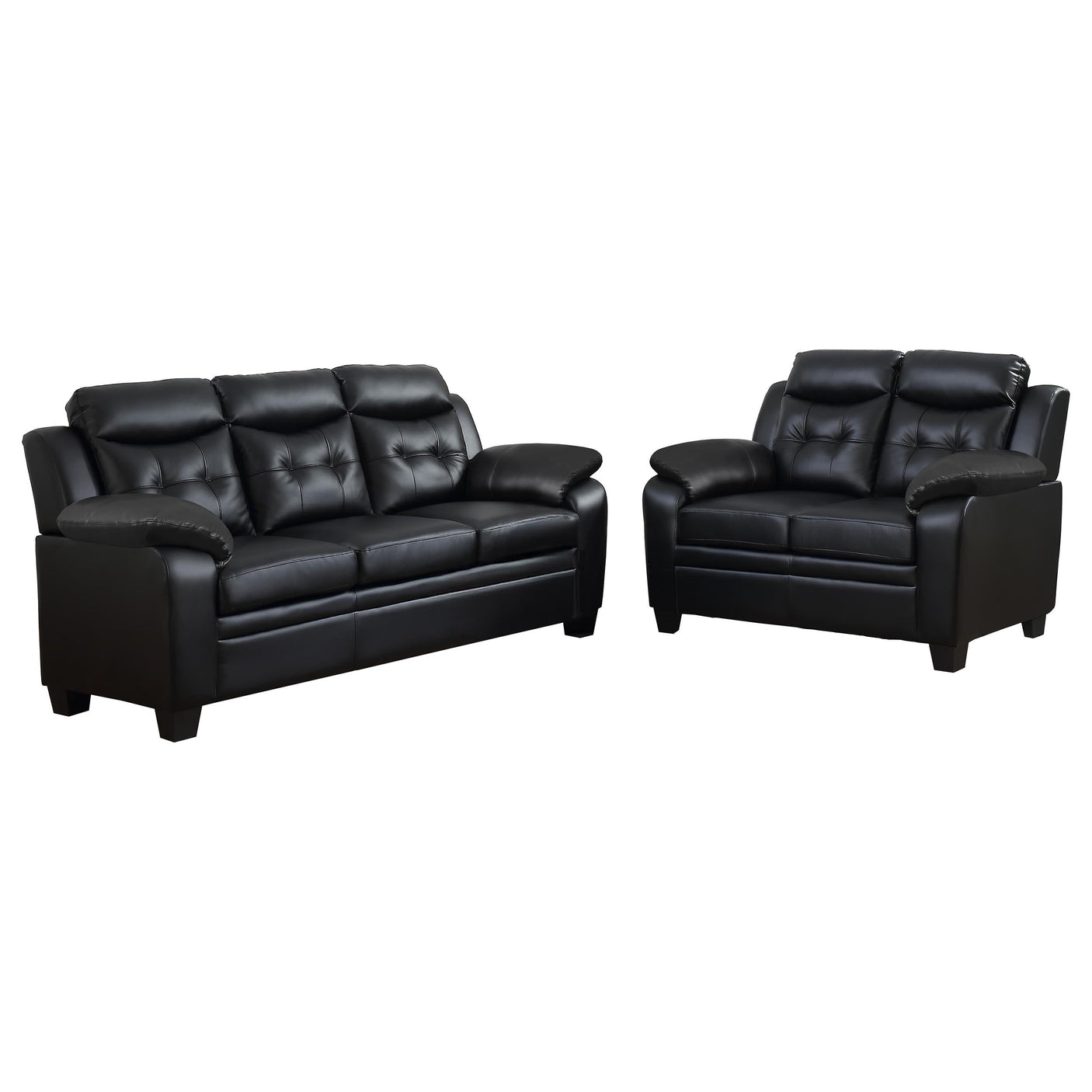 Finley Upholstered Padded Arm Tufted Sofa Set