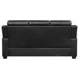 Finley Upholstered Padded Arm Tufted Sofa Black