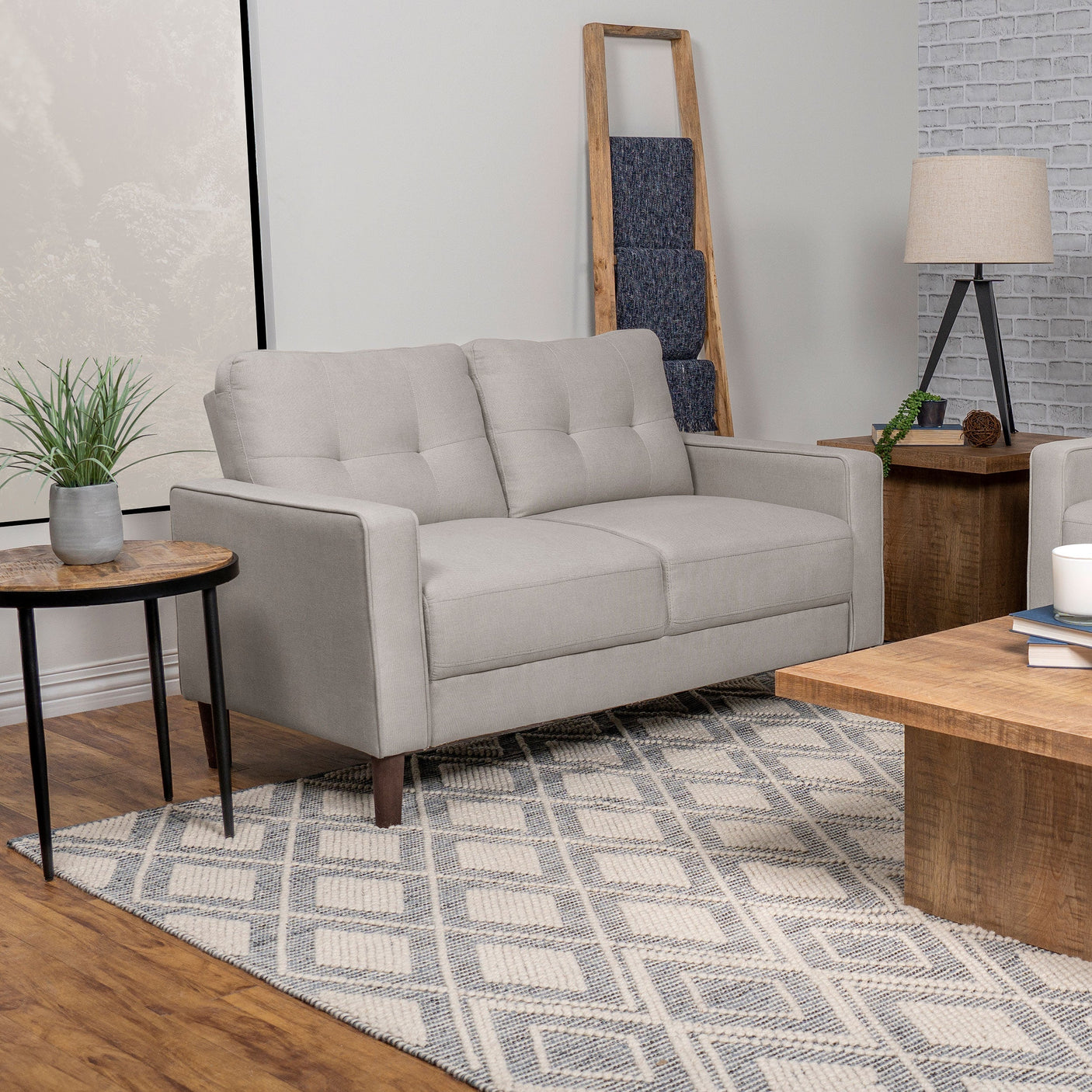 Bowen Upholstered Track Arm Tufted Loveseat