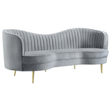 Sophia Upholstered Channel Tufted Sofa Set