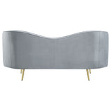 Sophia Upholstered Channel Tufted Sofa Set