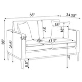 Apperson Upholstered Track Arm Loveseat Light Grey