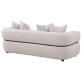 Jeanette 84-inch Fabric Upholstered Round Arm Sofa Beige