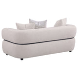 Jeanette 73-inch Fabric Upholstered Round Arm Loveseat Beige