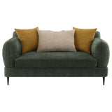 Jade Chenille Upholstered Sculpted Track Arm Loveseat