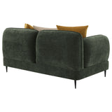 Jade Chenille Upholstered Sculpted Track Arm Loveseat