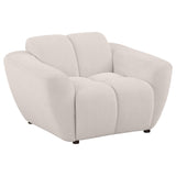 Destino Chenille Upholstered Splayed Arm Accent Chair Greige