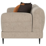 Jade Chenille Upholstered Sculpted Track Arm Loveseat