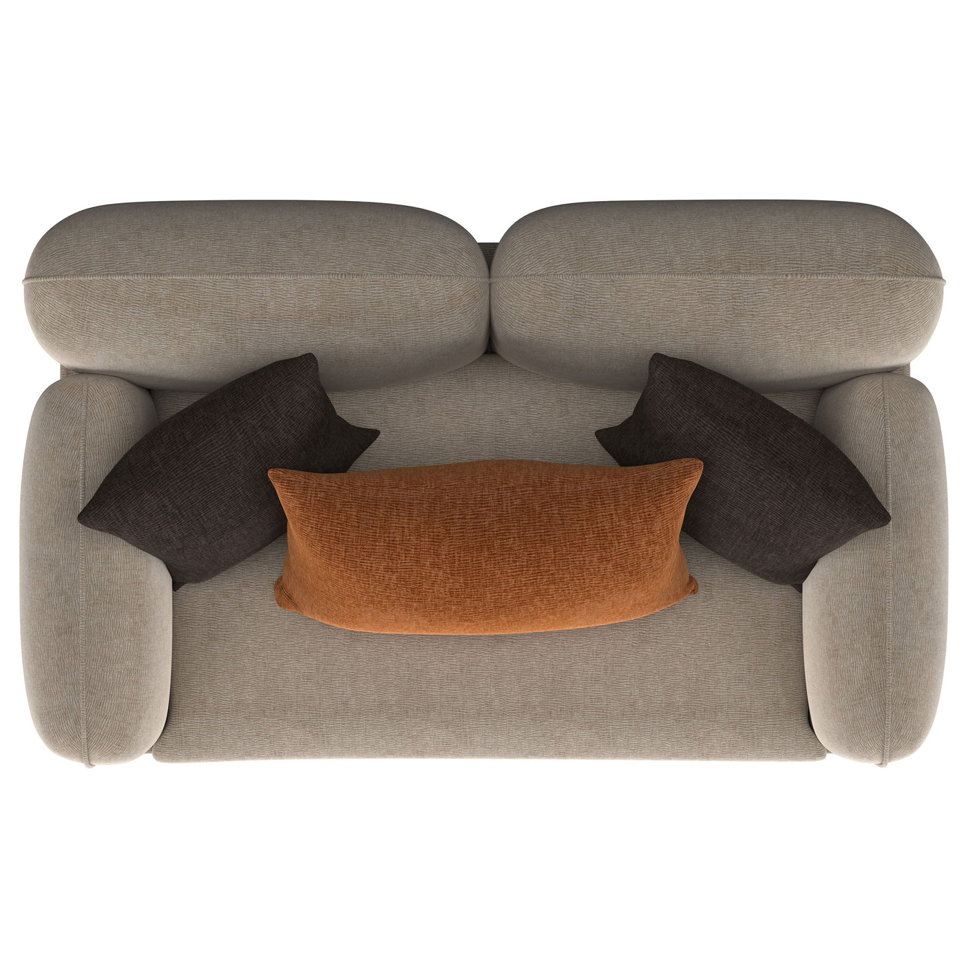 Jade Chenille Upholstered Sculpted Track Arm Loveseat
