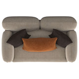 Jade Chenille Upholstered Sculpted Track Arm Loveseat
