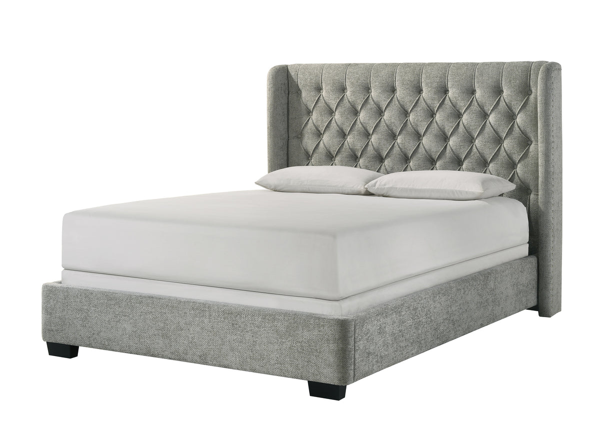 Daphne Queen Bed L.Grey Tweed
