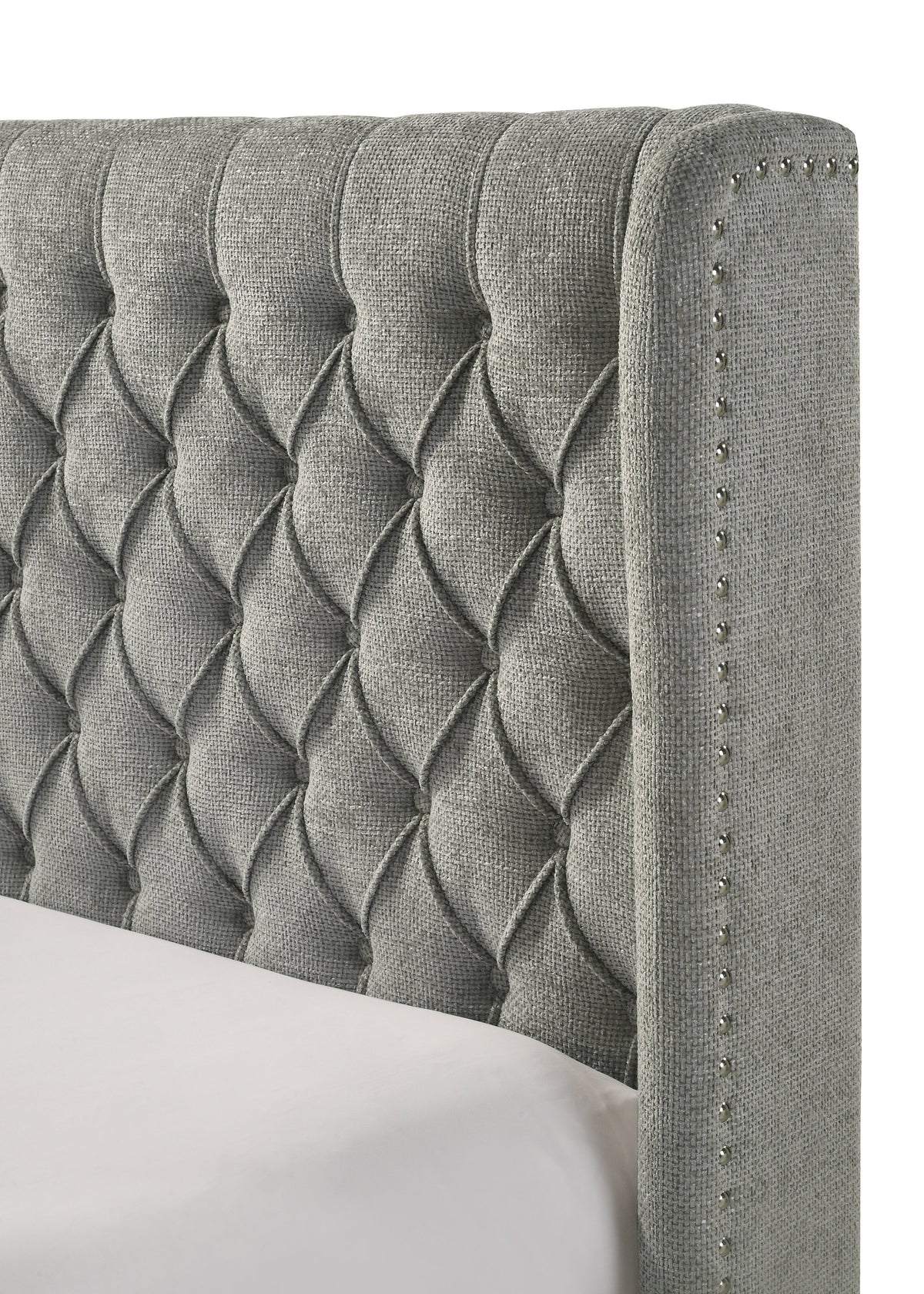 Daphne Queen Bed L.Grey Tweed