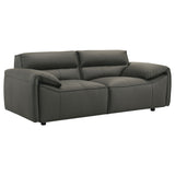 Buxton Top Grain Leather Upholstered Loveseat