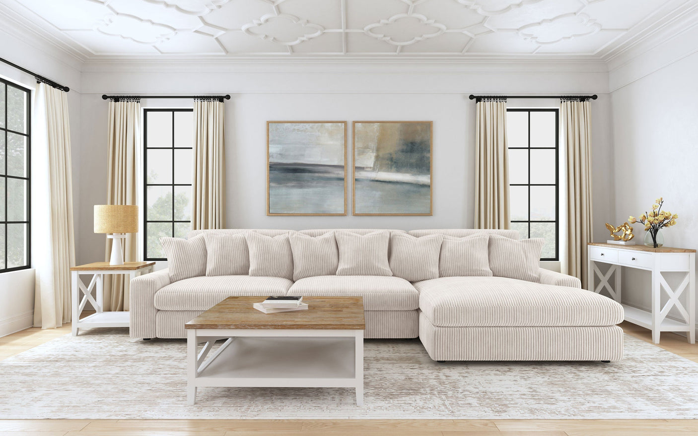 Blaine Upholstered Reversible Chaise Sectional Sofa