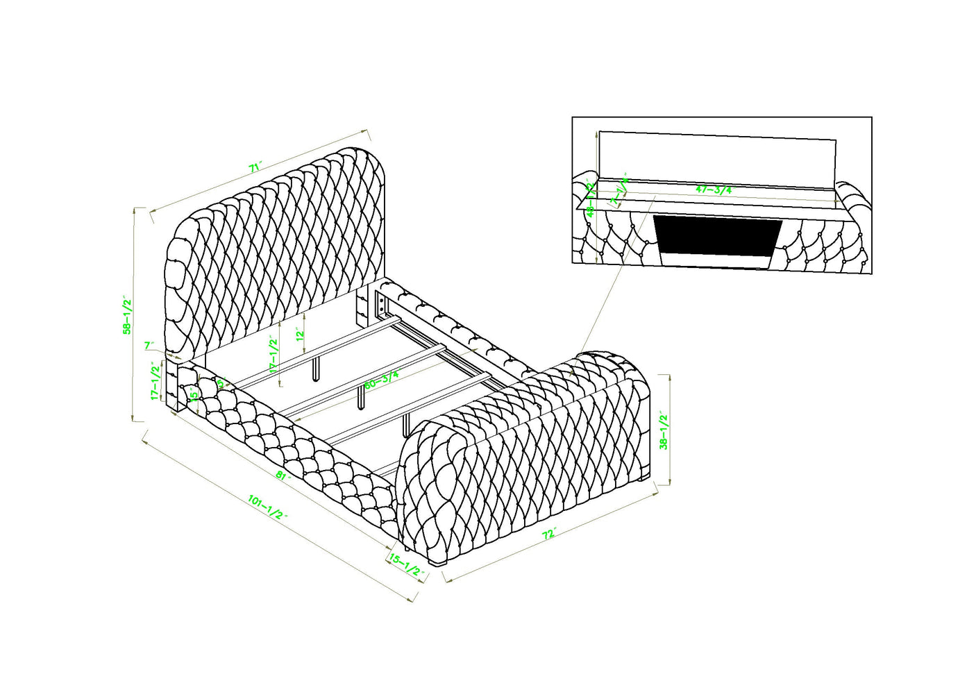 Natalia Bed Grey