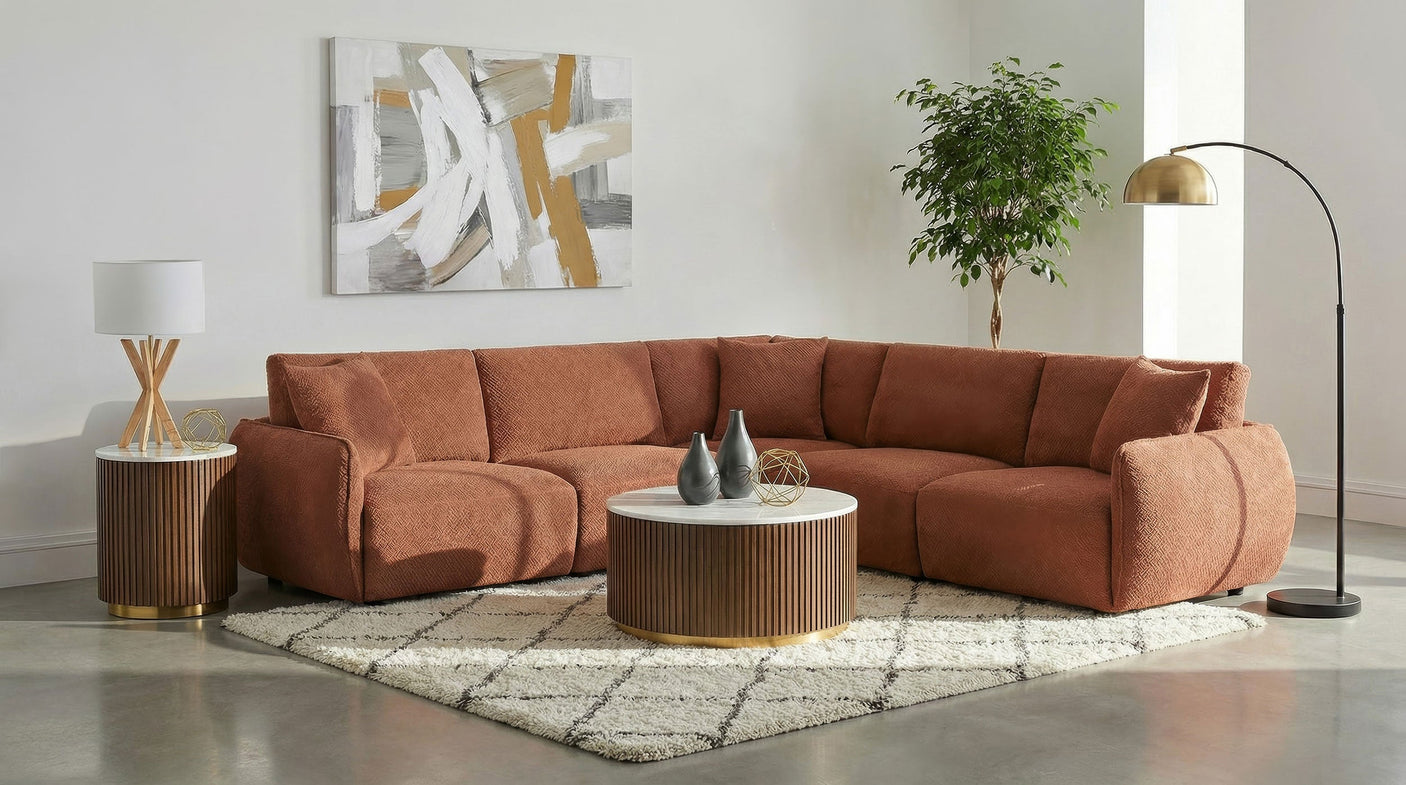Elysia Chenille Upholstered Modular Sectional Sofa