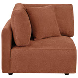 Elysia Chenille Upholstered Modular Corner Chair Coral