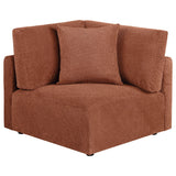 Elysia Chenille Upholstered Modular Corner Chair Coral