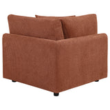Elysia Chenille Upholstered Modular Corner Chair Coral