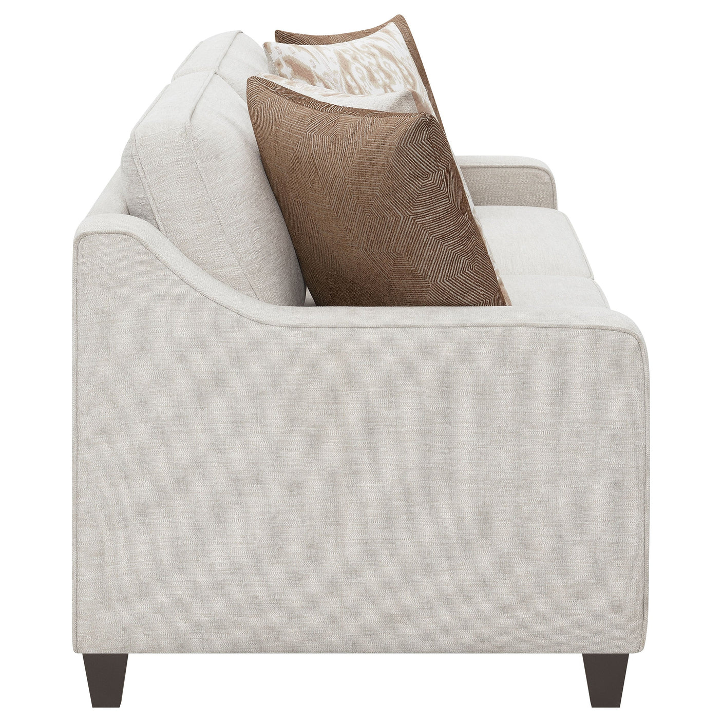Christine Upholstered Sloped Arm Sofa Set Beige