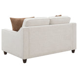 Christine Upholstered Sloped Arm Loveseat Beige