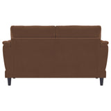 Selma Velvet Upholstered Crescent Arm Loveseat Rust