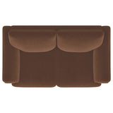 Selma Velvet Upholstered Crescent Arm Loveseat Rust