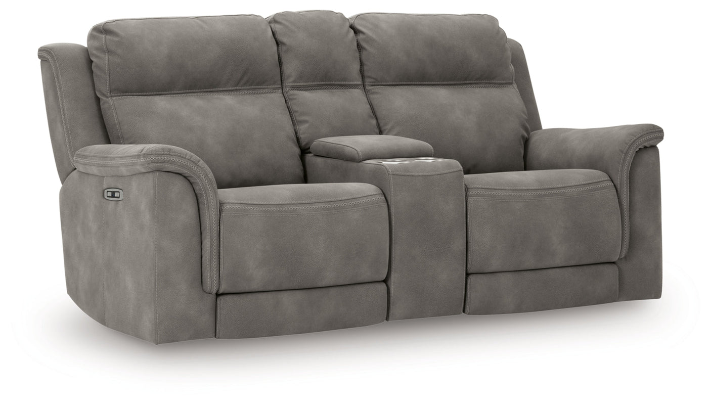 Next-Gen Durapella Power Reclining Loveseat/Console/Adjustable Headrest by Ashley