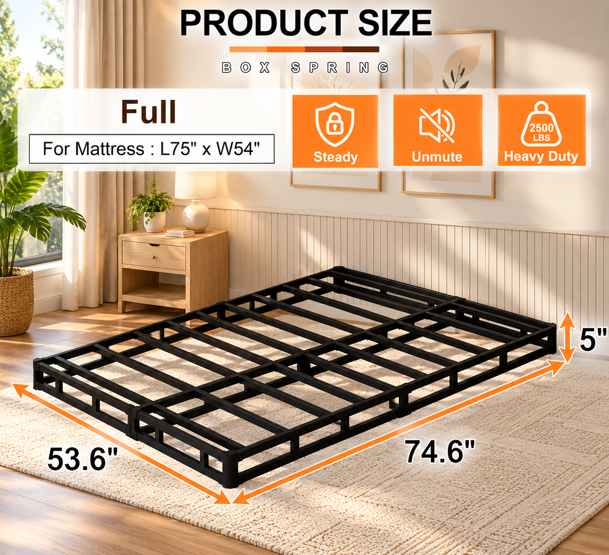 5-Inch Heavy-Duty Metal Box Spring