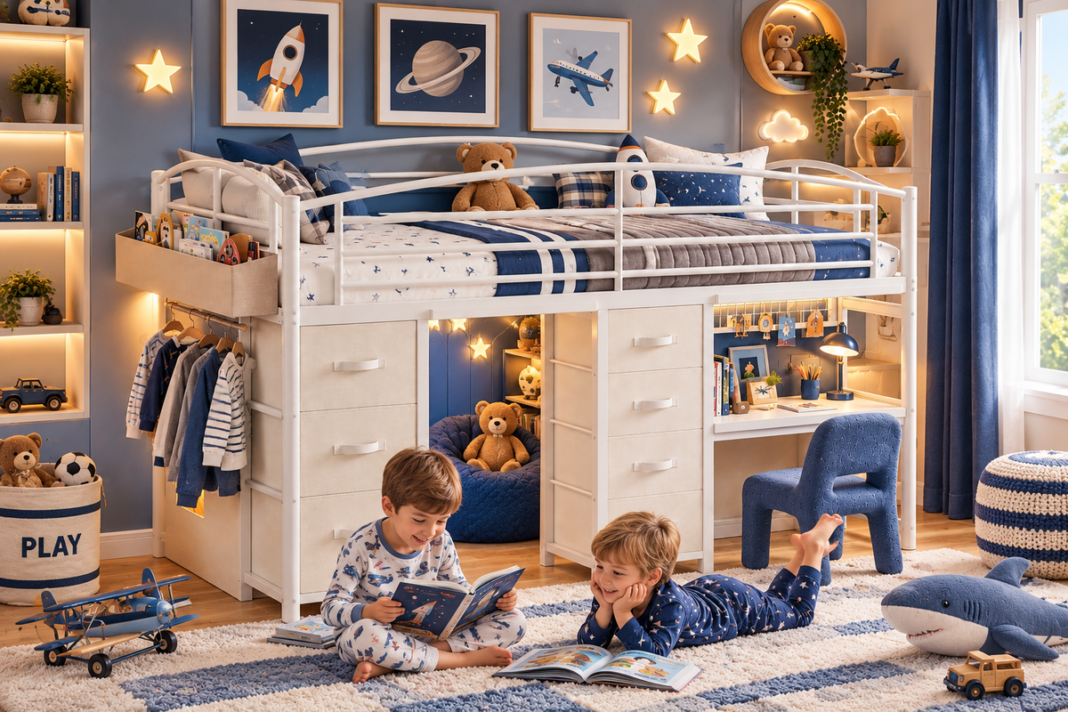 Low Loft Bed - Twin