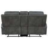 Raelynn Upholstered Track Arm Motion Loveseat Grey