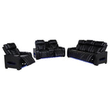 Zuma Faux Leather Dual Power LED Sofa Set