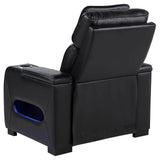 Zuma Faux Leather Upholstered Dual Power LED Recliner Black