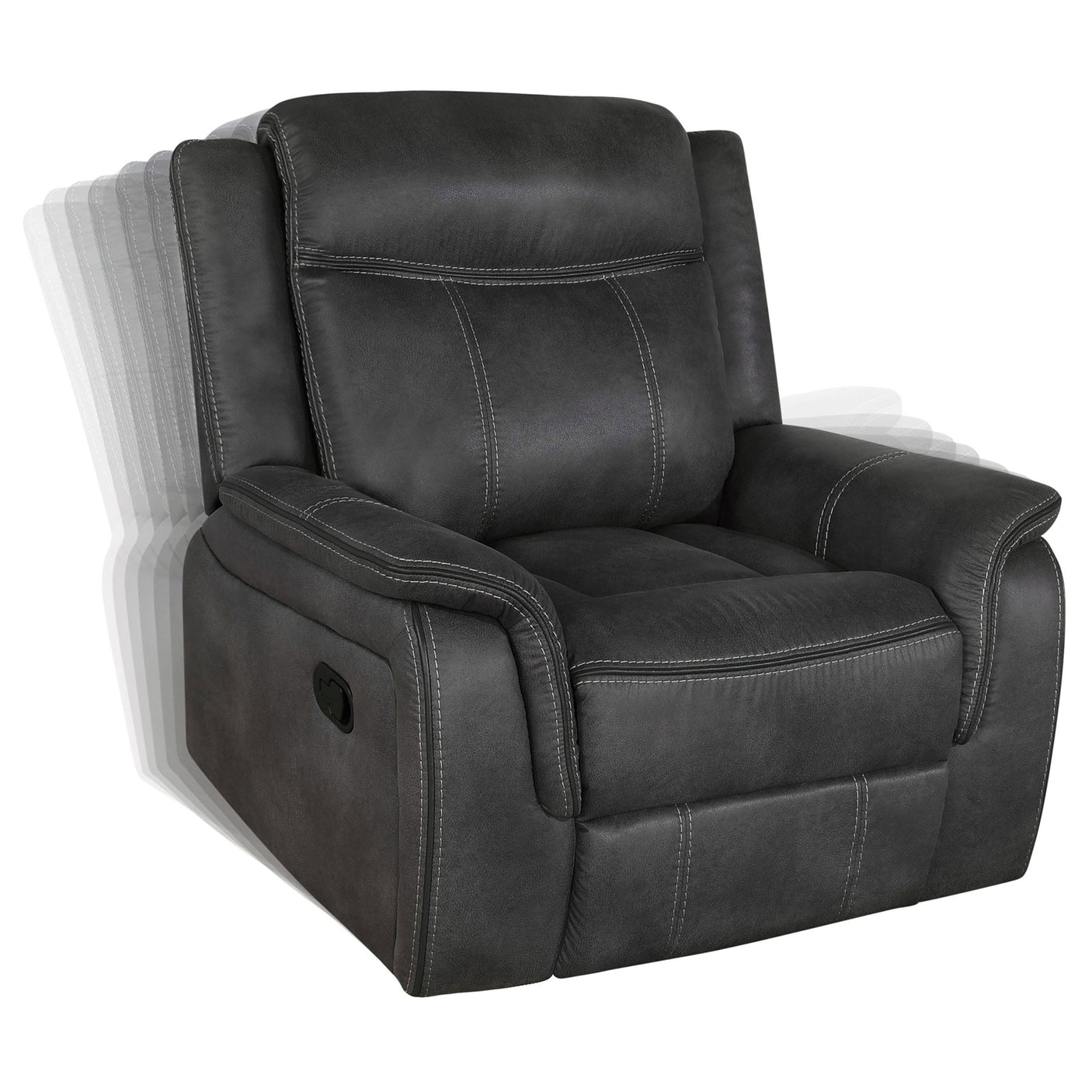 Lawrence Upholstered Reclining Sofa Set Charcoal