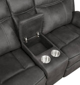 Lawrence Upholstered Reclining Sofa Set Charcoal