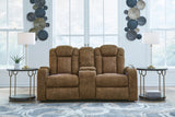 Wolfridge Power Reclining Loveseat/Console/Adjustable Headrest
