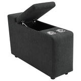 Collins Upholstered Modular Storage Console Dark Grey