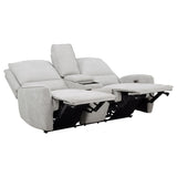 Sylmar Chenille Upholstered Power Reclining Loveseat Dove Grey